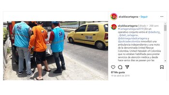 Supuesta ambulancia inmovilizada en 2019