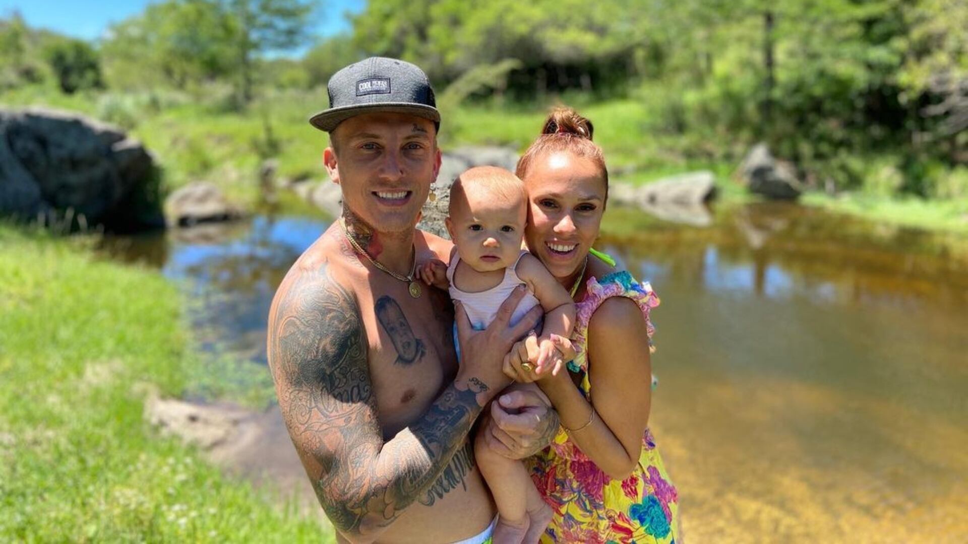 El Polaco y Barby Silenzi con Abril de pequeña