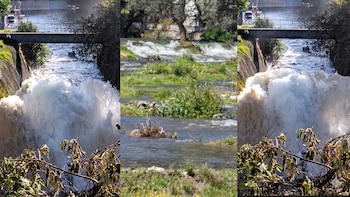 Megafuga de agua potable se convierte en cascada en Xochimilco