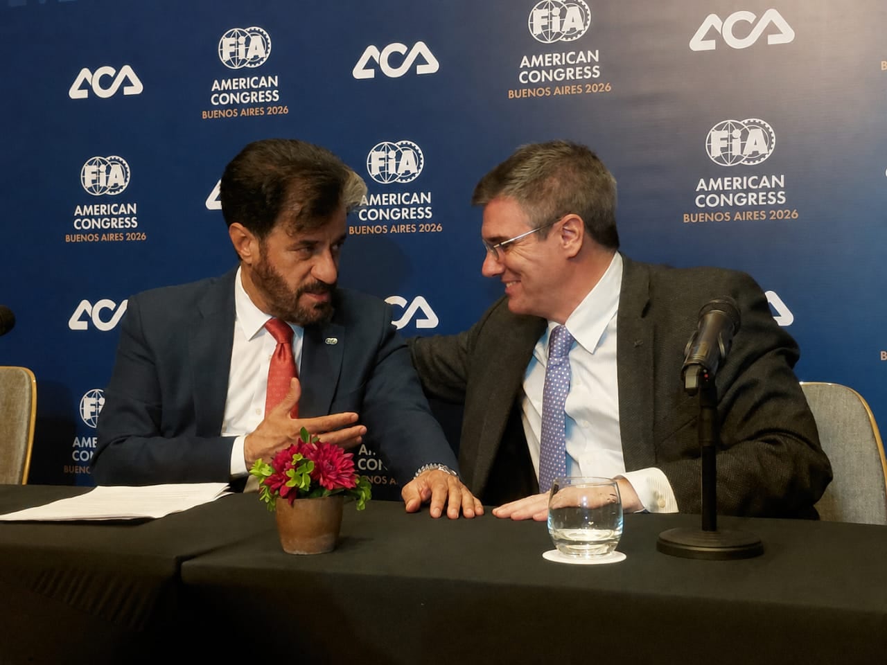 Mohammed Ben Sulayem y el presidente del ACA, César Carman