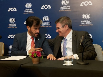Mohammed Ben Sulayem y el presidente del ACA, César Carman