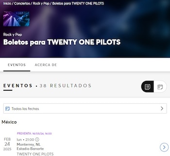 (Captura de pantalla/Ticketmaster)