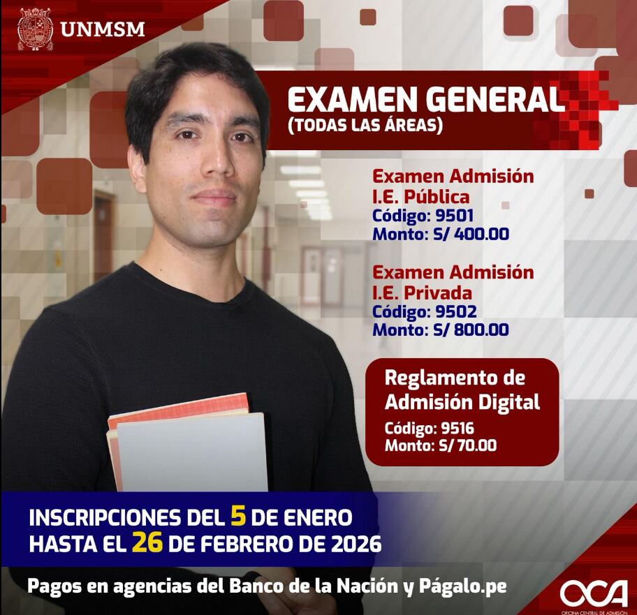El pago varía de acuerdo a la procedencia del postulante - Créditos: San Marcos.
