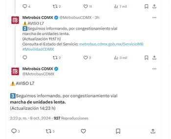 Metrobús hoy 8 de octubre