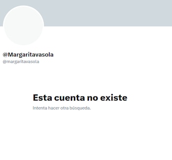 La cuenta secundaria de Margarita Rosa de Francisco, creada tras el hackeo de su perfil principal, también dejó de estar activa en X, lo que llamó la atención de usuarios en la plataforma - crédito / X