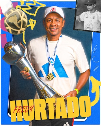 Fredy Hurtado es el entrenador de la selección Colombia campeona del Sudamericano Sub-17 2026 - crédito FCF