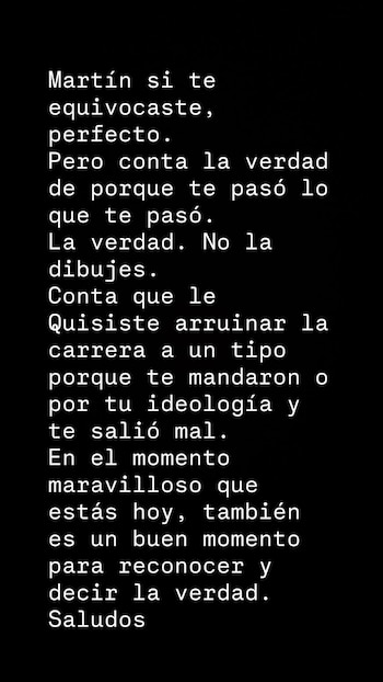 El cantante publicó varias historias en Instagram para cuestionar el origen de la pelea