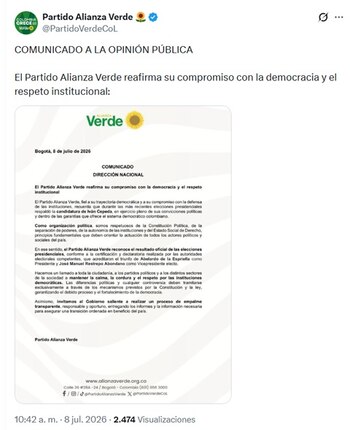 - crédito @PartidoVerdeCoL/X