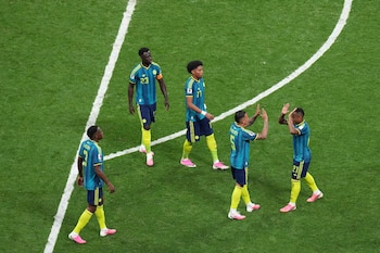 Jaminton Campaz, de Colombia, festeja tras marcar ante Uzbekistán en el Mundial, el miércoles 17 de junio de 2026 en Ciudad de México - crédito Silvia Izquierdo/AP Foto