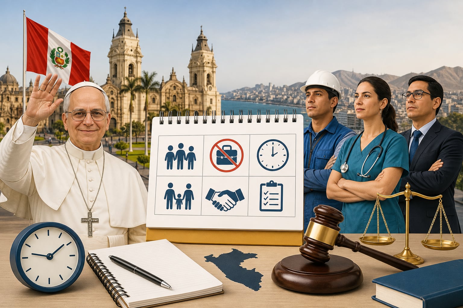 El Gobierno declaró días no laborables compensables en Lima, Callao y otras regiones del Perú por la visita del papa León XIV, programada del 11 al 16 de noviembre de 2026. (Imagen Ilustrativa Infobae)