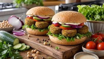 Receta de hamburguesas de falafel, rápida y fácil