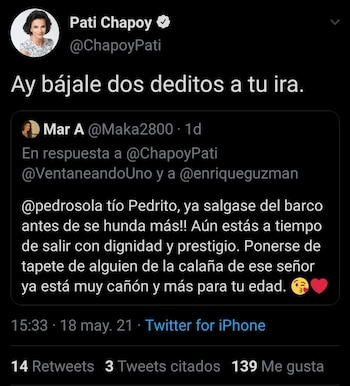 La conductora tuvo una acalorada