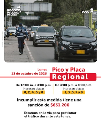 Habrá Pico y placa regional en los nueve corredores de ingreso a la ciudad - crédito Secretaría de Movilidad / X