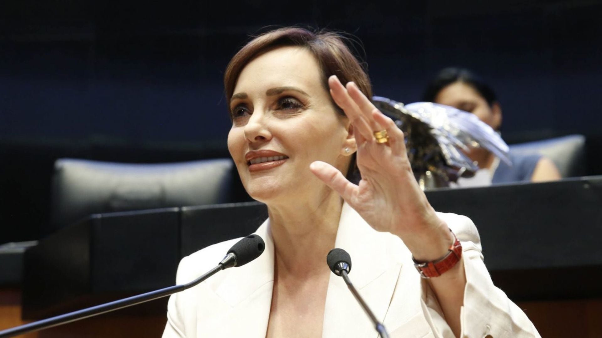 La senadora Lilly Téllez denunció la falta de consecuencias legales para Morena ante acusaciones de narcotráfico por Estados Unidos. FOTO: CUARTOSCURO.COM