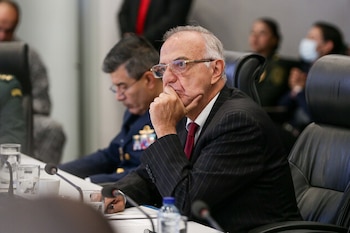 Sistema antidron de la Fuerza Aérea asegura el control del espacio aéreo en el evento, indicó en ministro Iván Velásquez - crédito Colprensa