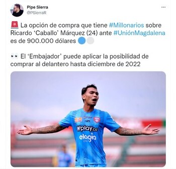 El delantero es el actual