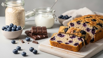 Así puedes preparar un pan de arándanos y chocolate bajo en calorías sin usar horno
