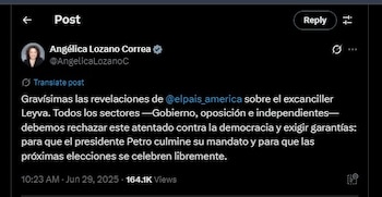 Angélica Lozano rechazó el supuesto