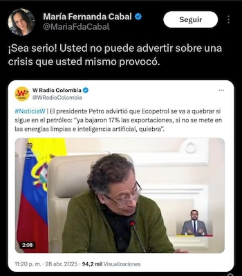 La congresista arremetió contra Petro