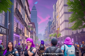 Calle Madero estilo Fortnite (TikTok/@nostalgiatime1999)
