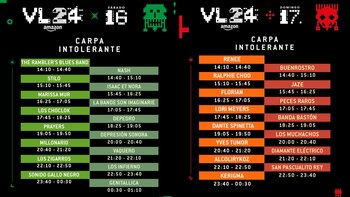 Horarios para el sábado 16