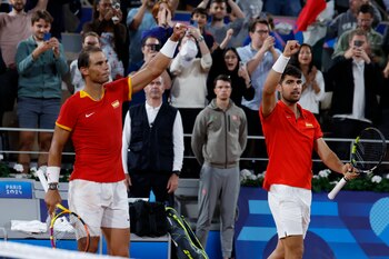 Los tenistas españoles Rafael Nadal