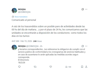 El comunicado de MOQSA que