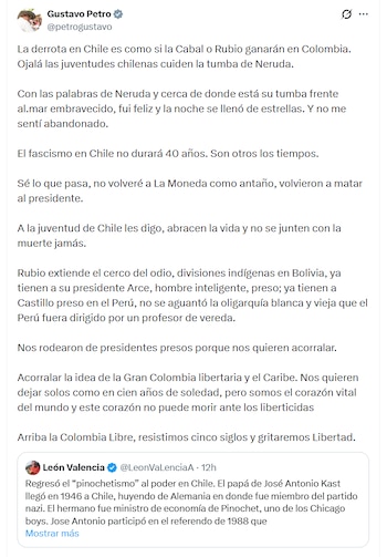 El presidente establece un paralelismo