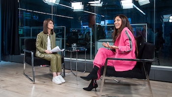 María Laura Santillán con Connie Ballarini