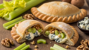 Receta de empanadas de roquefort, apio y nuez, rápida y fácil
