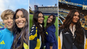 Selfies, ovación y pasión: Pampita y Zaira Nara fueron furor en la previa de Boca-Huracán