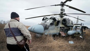 Un helicóptero ruso derribado por