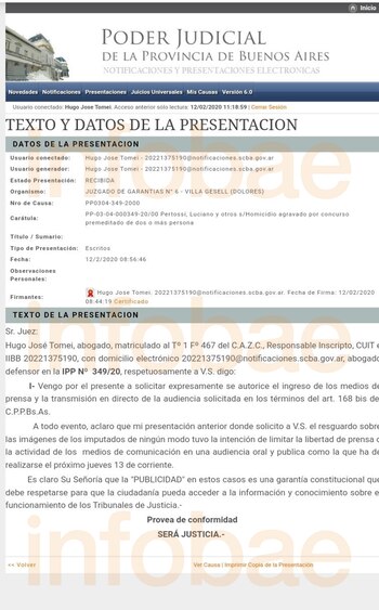 El escrito que el abogado