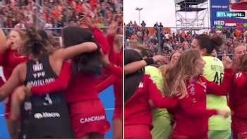 Provocadora celebración de las jugadoras de Bélgica con Las Leonas tras la polémica con Países Bajos en semifinales del Mundial de hockey