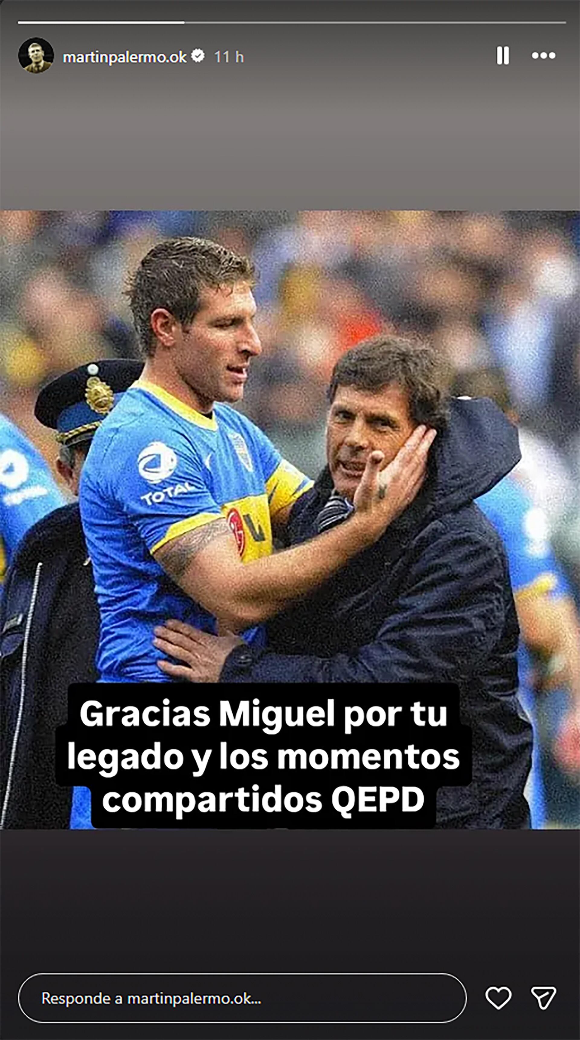 Martín Palermo le dedicó unas sentidas palabras a Miguel Russo