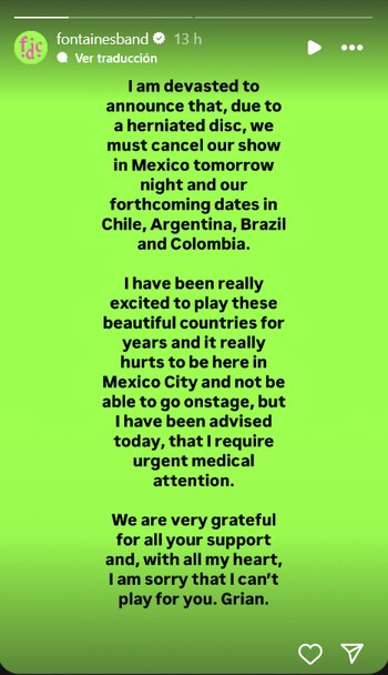 El vocalista de la banda