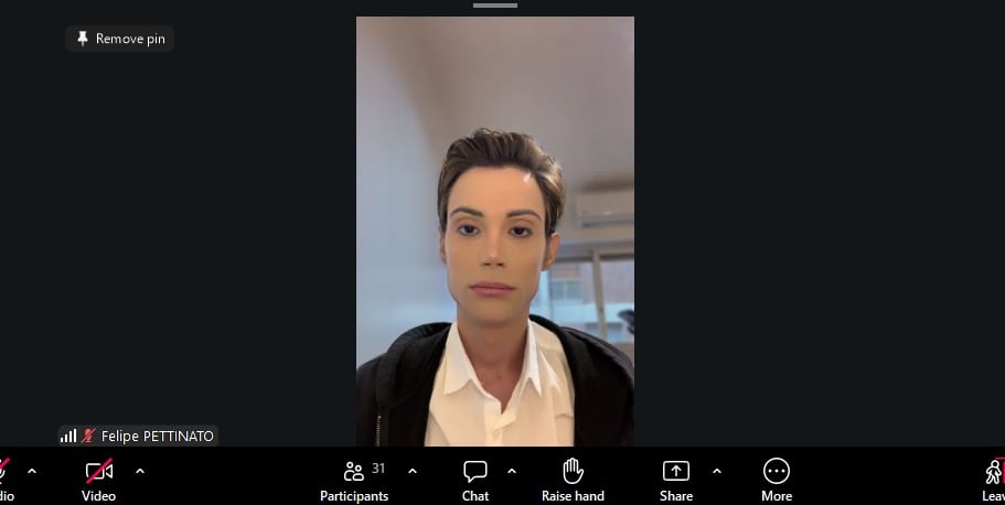 Felipe Pettinato a comienzos de la audiencia de este lunes