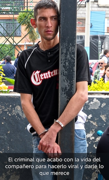 Este es el hombre que usó un arma blanca para herir al operador anticolados de TransMilenio Cristian Garzón - crédito @ColombiaOscura/X