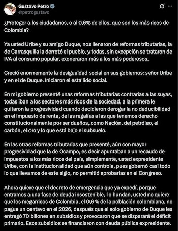 Petro defendió el decreto de