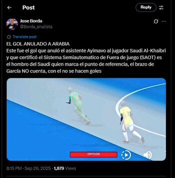 El analista arbitral comentó a