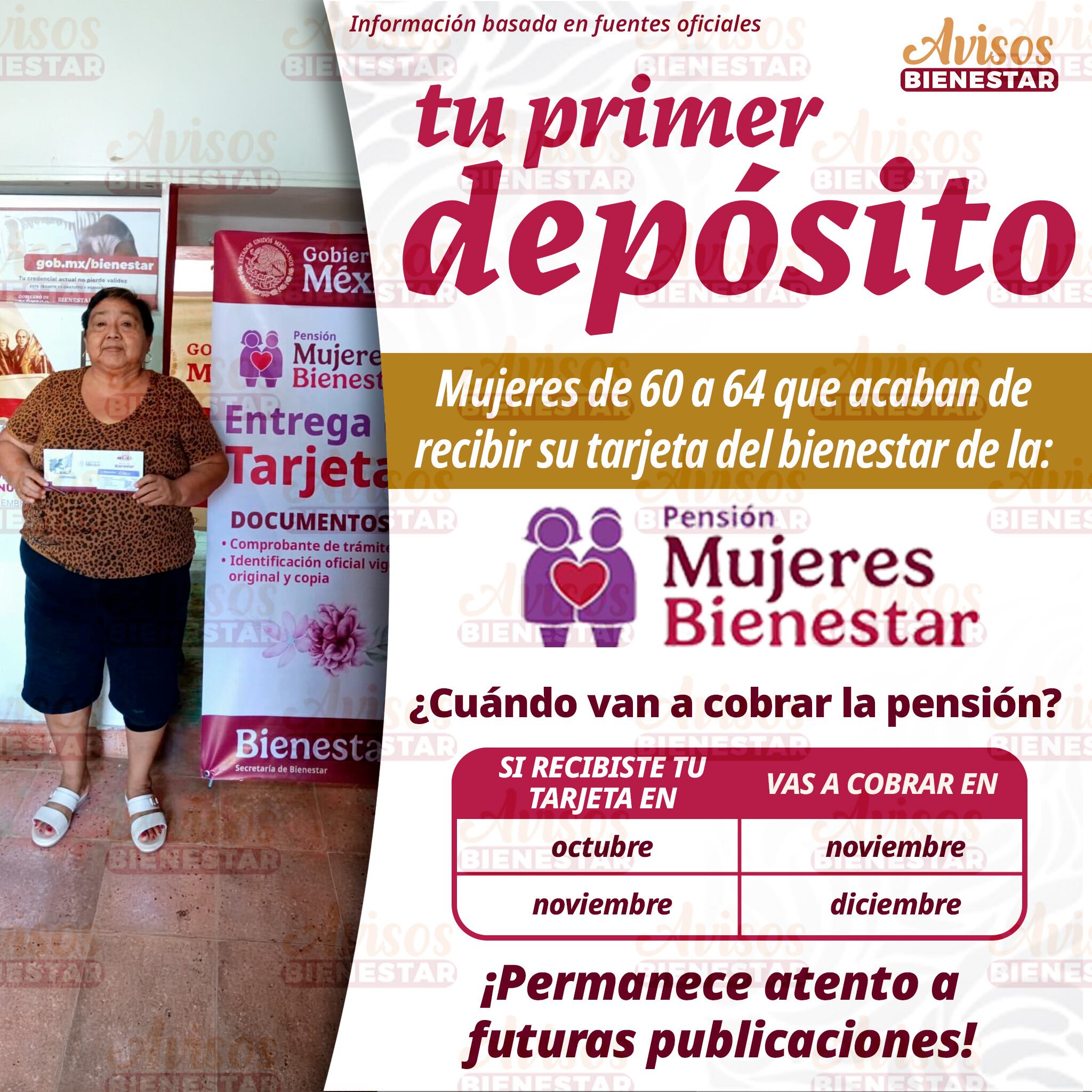 Las beneficiarias que recibieron su tarjeta en octubre cobrarán en noviembre, mientras que quienes la obtuvieron en noviembre recibirán su apoyo en diciembre