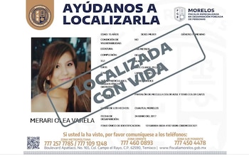 Ficha de búsqueda oficial de Merari Olea Varela, quien desapareció el 24 de junio de 2017 a la edad de 15 años en el municipio de Cuautla. (X @fatimavazquezdg)