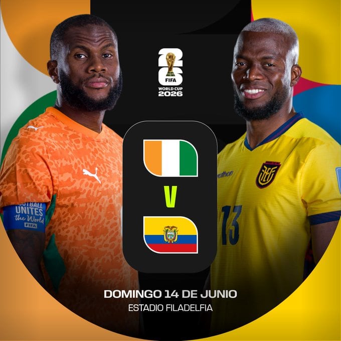 Ecuador vs Costa de Marfil: partido por fecha 1 del Grupo E del Mundial 2026 - Crédito: FIFA.
