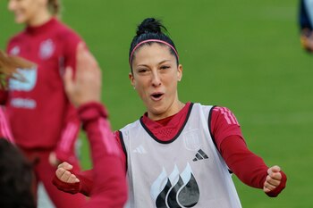 Jenni Hermoso en una concentración