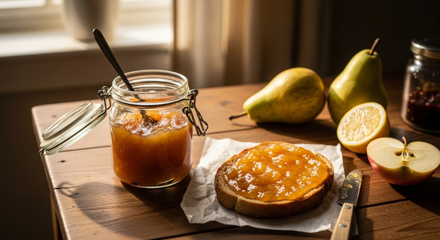 La preparación casera utiliza peras maduras, manzana y jugo de limón, sin necesidad de agregar azúcar ni edulcorantes artificiales (Imagen Ilustrativa Infobae)