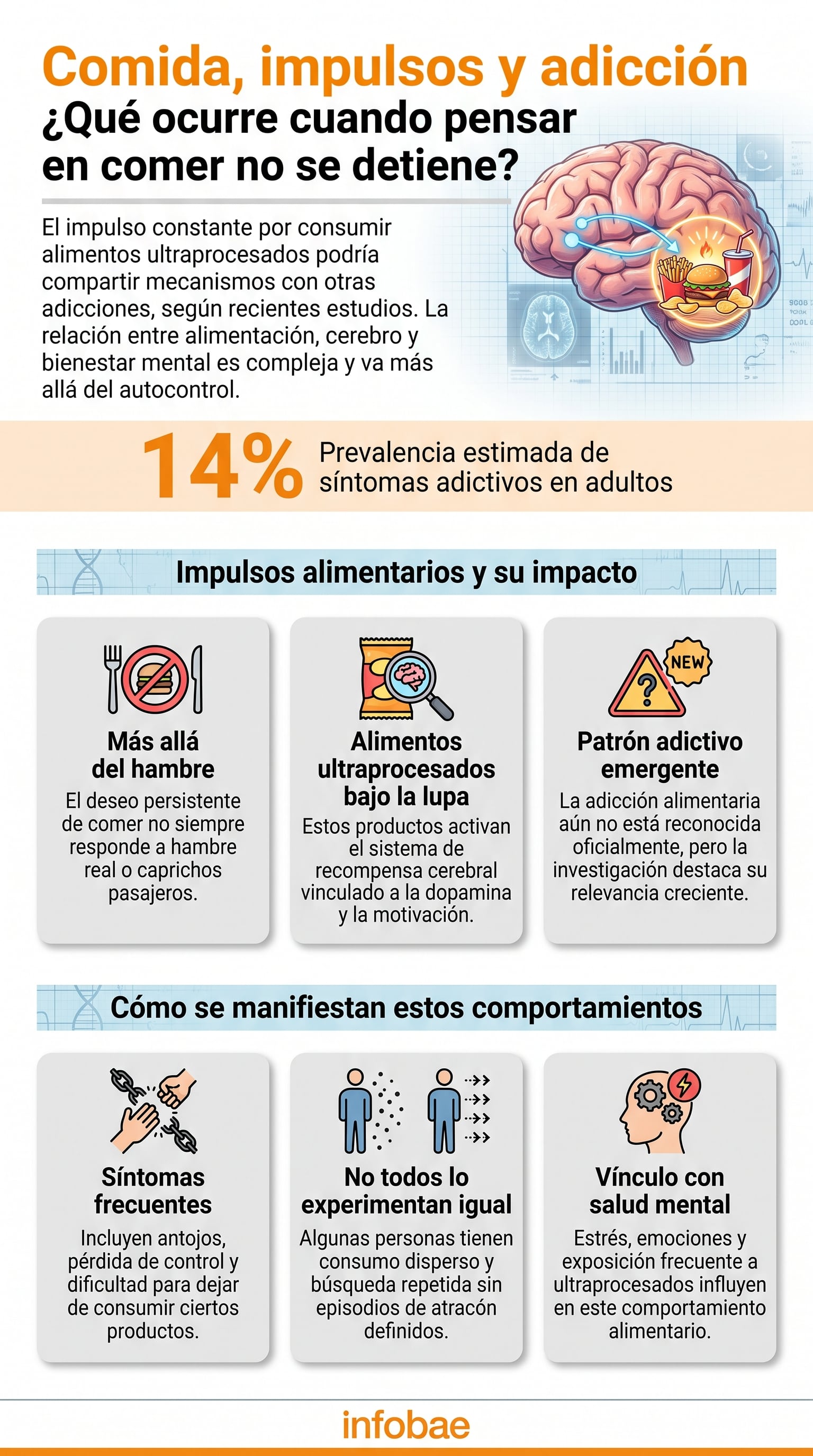 La combinación de carbohidratos refinados y grasas añadidas produce una respuesta mayor del sistema de recompensa cerebral (Imagen Ilustrativa Infobae)