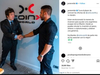 Milei promocionó a la plataforma