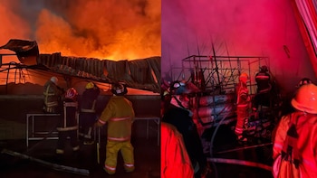 Fuerte incendio consume fábrica textil