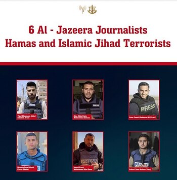 Israel acusó a seis periodistas