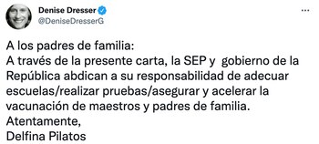 Dresser advirtió a los padres
